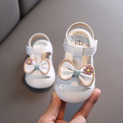 Bērnu sandales meitenēm no eko ādas ar lentīti