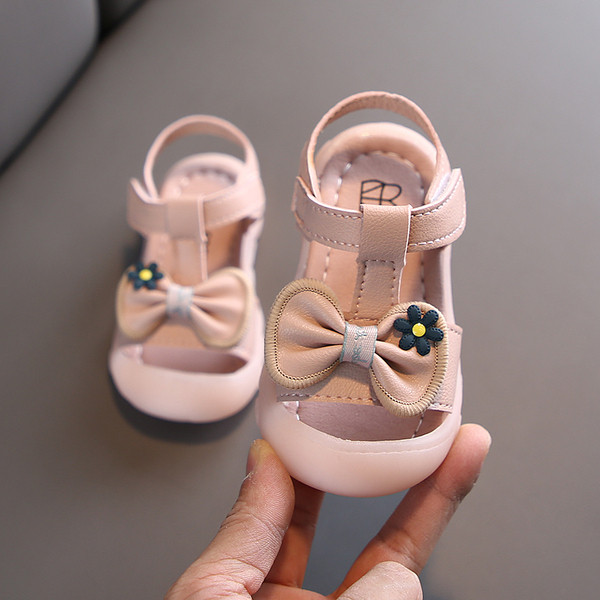 Bērnu sandales meitenēm no eko ādas ar lentīti