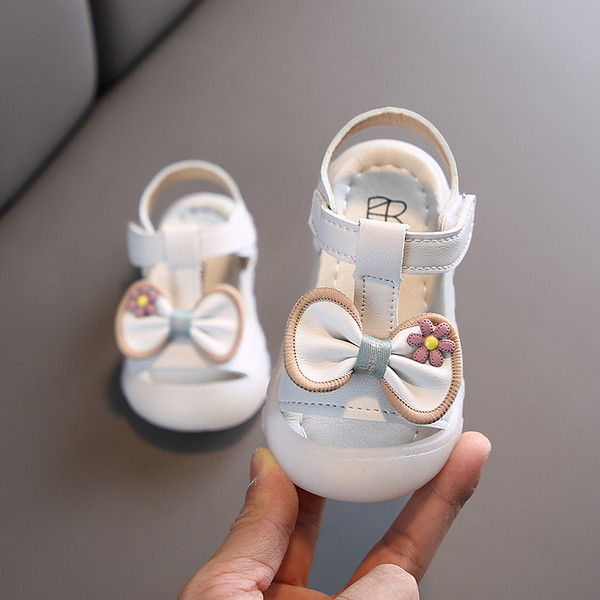 Bērnu sandales meitenēm no eko ādas ar lentīti