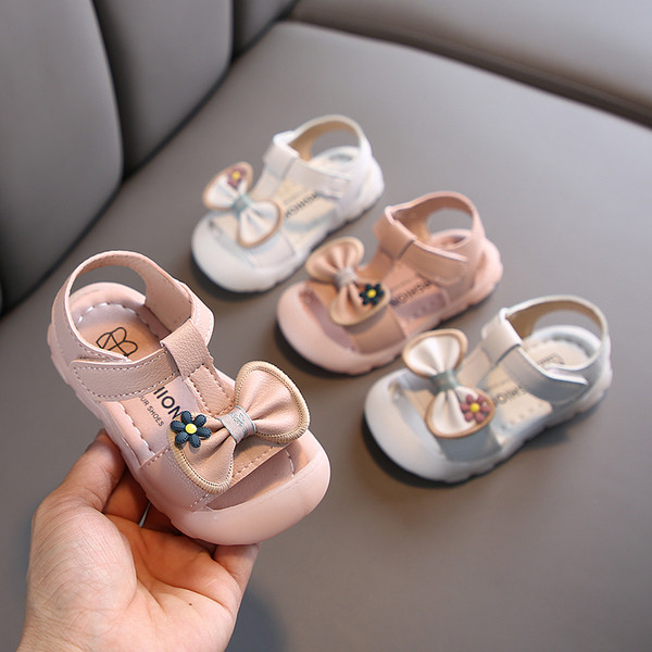Bērnu sandales meitenēm no eko ādas ar lentīti
