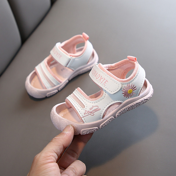 Sandale casual pentru copii pentru fete cu autocolante si broderie