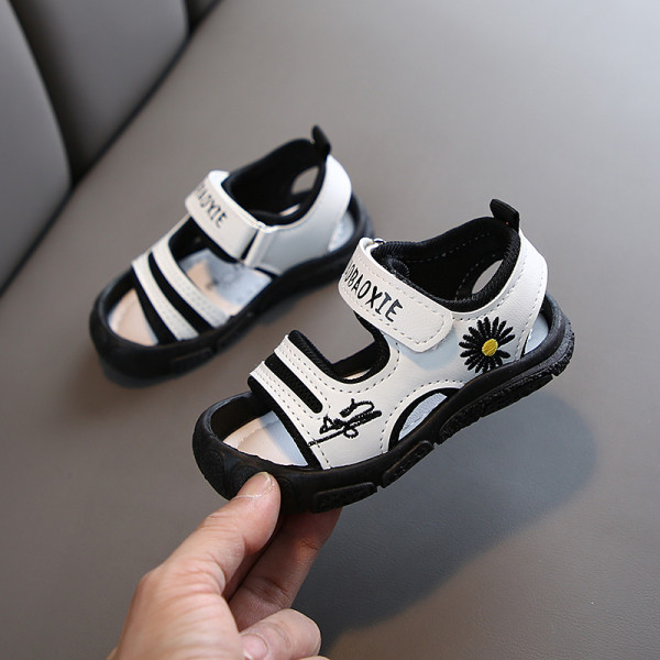 Sandale casual pentru copii pentru fete cu autocolante si broderie