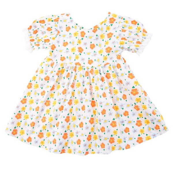 Rochie pentru copii cu imprimeu floral si spatele gol