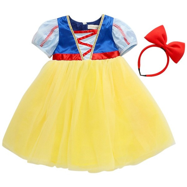 Rochie copii cu tul si maneci scurte + tiara cu panglica