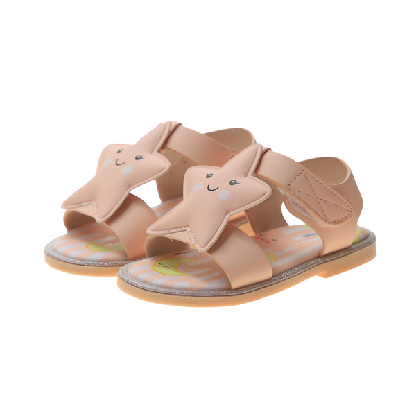 Sandale moderne pentru copii pentru fete cu talpă plate și o stea