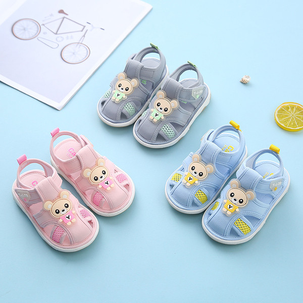 Бебешки нехлъзгащи се сандали с лепенки за момичета и момчета
