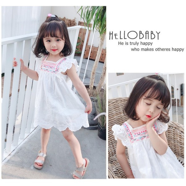 Rochie casual pentru fete cu broderie