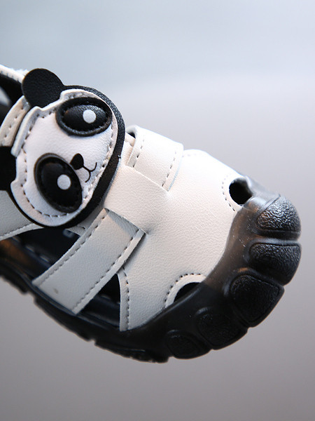 Sandale casual pentru copii din piele ecologica cu decor 3D in forma de panda