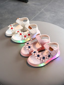 Sandale pentru copii luminoase pentru fete cu flori