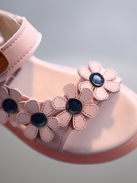 Gaismas bērnu sandales meitenēm ar ziediem
