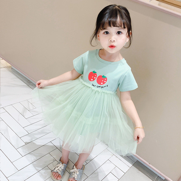 Rochie pentru copii cu imprimeu si tul