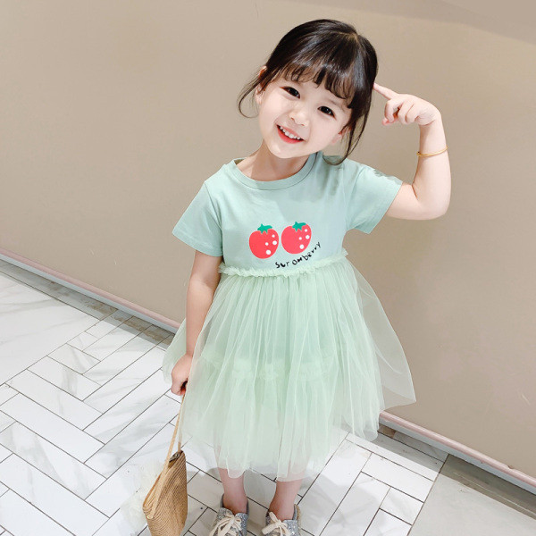 Rochie pentru copii cu imprimeu si tul