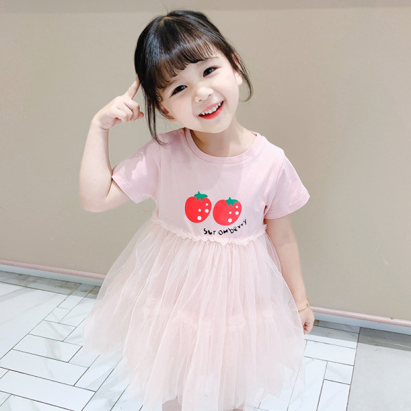 Rochie pentru copii cu imprimeu si tul