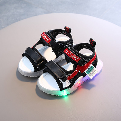 Sandale casual pentru copii pentru fete cu talpa luminoasa si autocolante