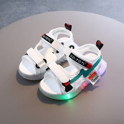 Sandale casual pentru copii pentru fete cu talpa luminoasa si autocolante