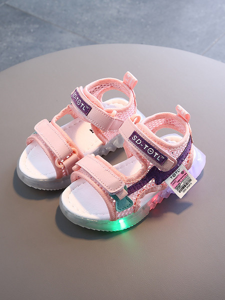 Sandale casual pentru copii pentru fete cu talpa luminoasa si autocolante