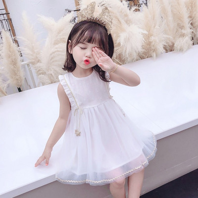 Moodne tülli ja lipsudega lastekleit