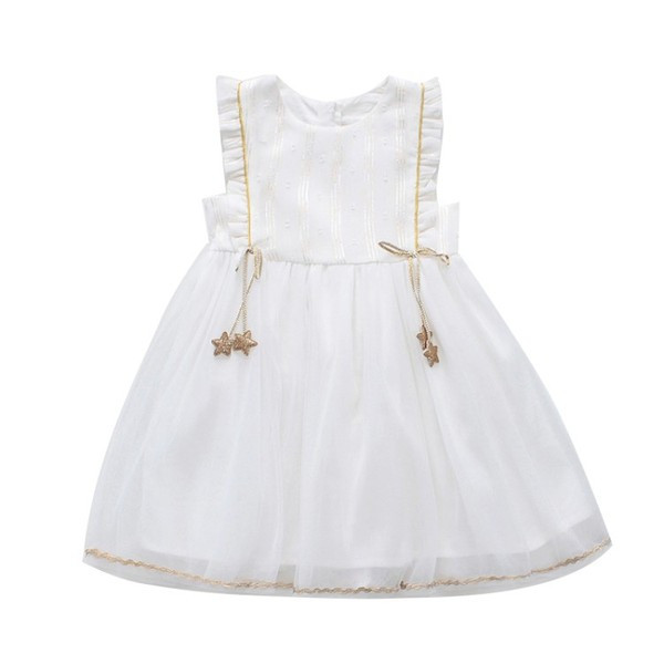 Moodne tülli ja lipsudega lastekleit