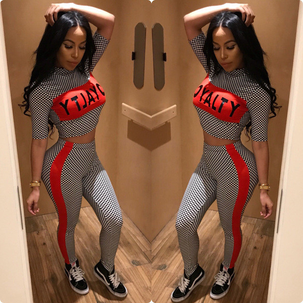 Set de bluză sport-casual de damă cu mâneci 3/4 și jambiere