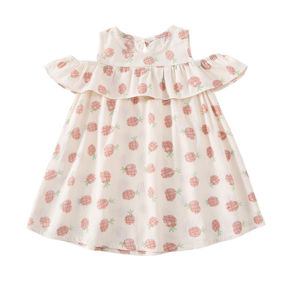 Rochie pentru copii cu imprimeu si umerii goi