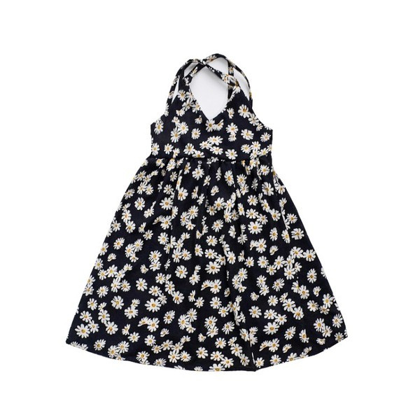 Rochie lunga pentru copii cu imprimeu si spatele gol