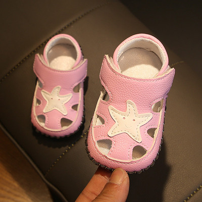 Bērnu sandales no eko ādas ar uzlīmēm zēniem un meitenēm