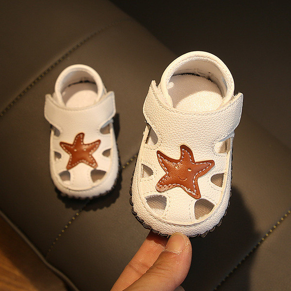 Bērnu sandales no eko ādas ar uzlīmēm zēniem un meitenēm