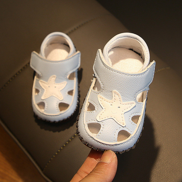 Bērnu sandales no eko ādas ar uzlīmēm zēniem un meitenēm