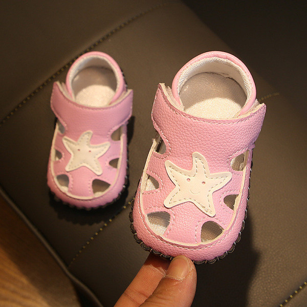 Bērnu sandales no eko ādas ar uzlīmēm zēniem un meitenēm