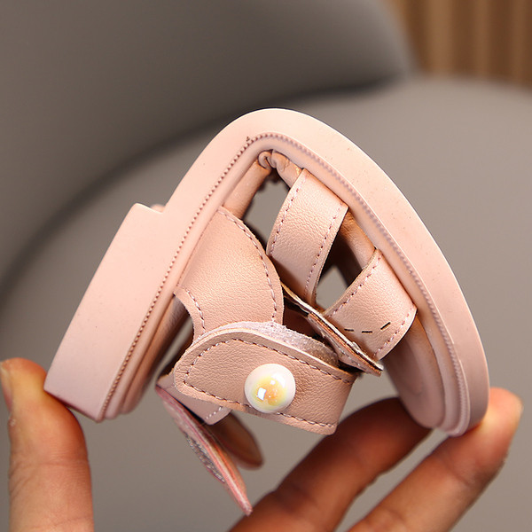 Ikdienas bērnu sandales meitenēm ar lenti un 3D elementiem