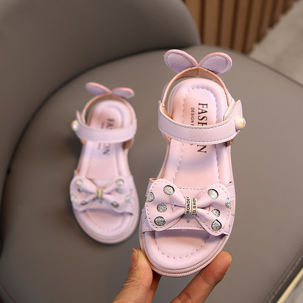 Ikdienas bērnu sandales meitenēm ar lenti un 3D elementiem