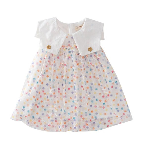 Moderna bērnu kleita ar tilla un ovālu kakla izgriezumu