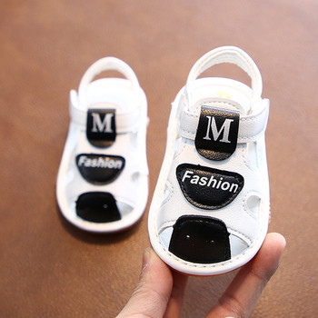 Бебешки сандали с лепенки и надпис за момчета и момичета