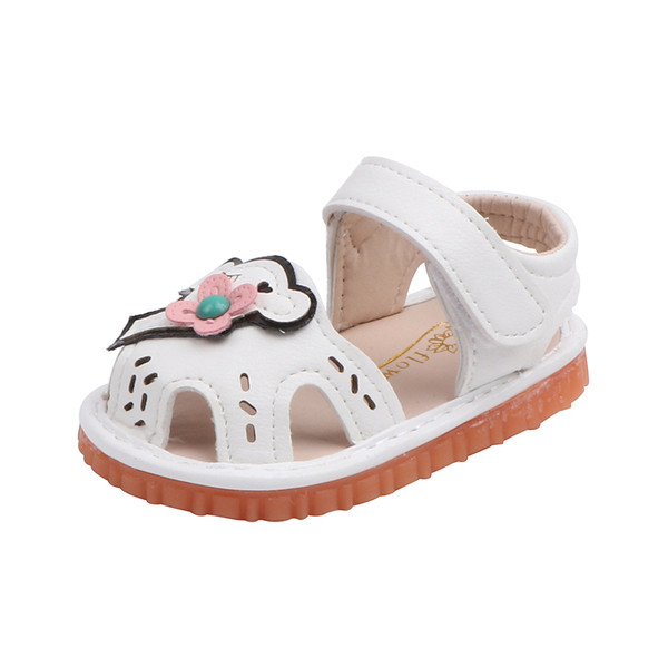 Bērnu ādas sandales ar 3D elementu meitenēm