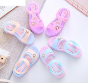 Gumijas bērnu sandales meitenēm ar metāla apdari, kas piemērotas pludmalei