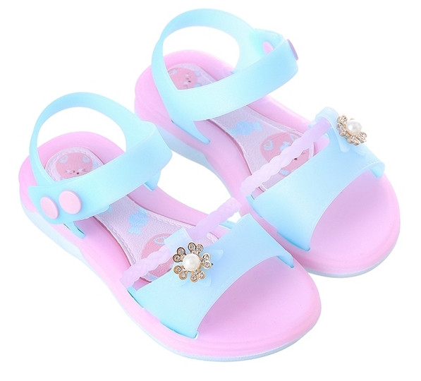 Gumijas bērnu sandales meitenēm ar metāla apdari, kas piemērotas pludmalei