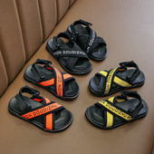 Ikdienas bērnu sandales ar krusta siksnām un uzrakstiem