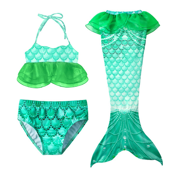 Bērnu peldkostīms trīs daļās - nāras tipa ar tilla elementiem