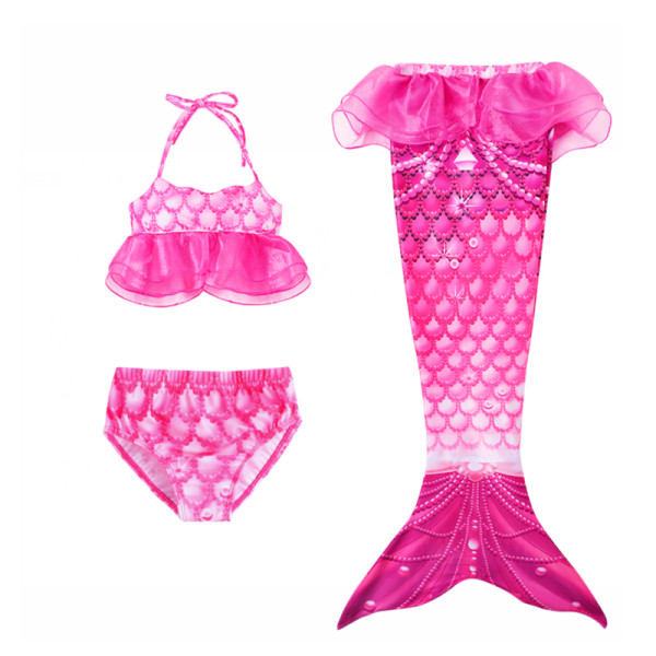 Bērnu peldkostīms trīs daļās - nāras tipa ar tilla elementiem