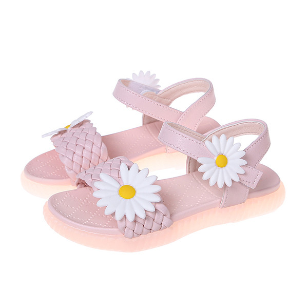 Sandale casual pentru copii pentru fete cu decor 3D in forma de floare