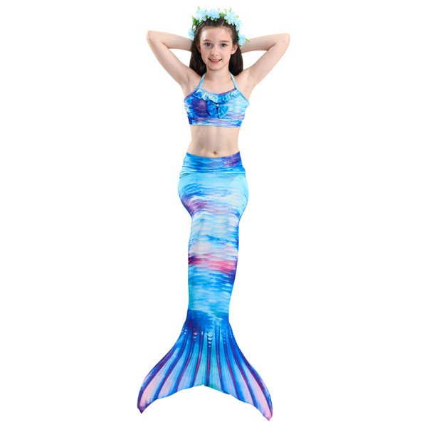 Children`s mermaid swimsuit in three parts