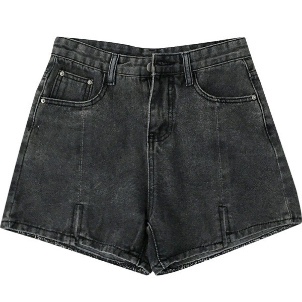 Jauns sieviešu īso džinsu modelis ar augstu vidukli