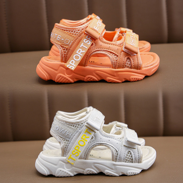 Ikdienas bērnu sandales meitenēm ar raupju zoli un uzrakstu