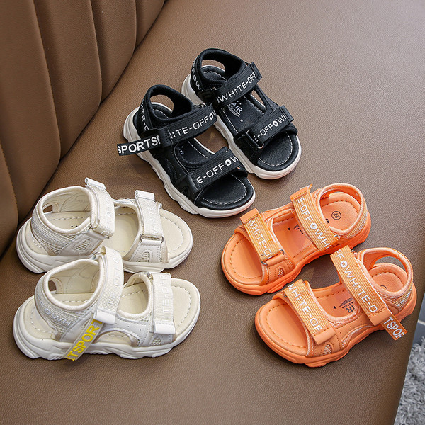 Ikdienas bērnu sandales meitenēm ar raupju zoli un uzrakstu