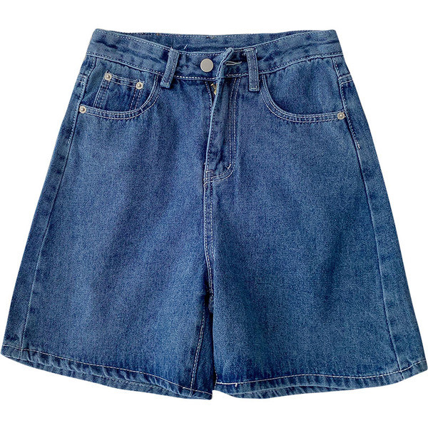 Sieviešu īsā stila retro džinsi ar kabatām un augstu vidukli