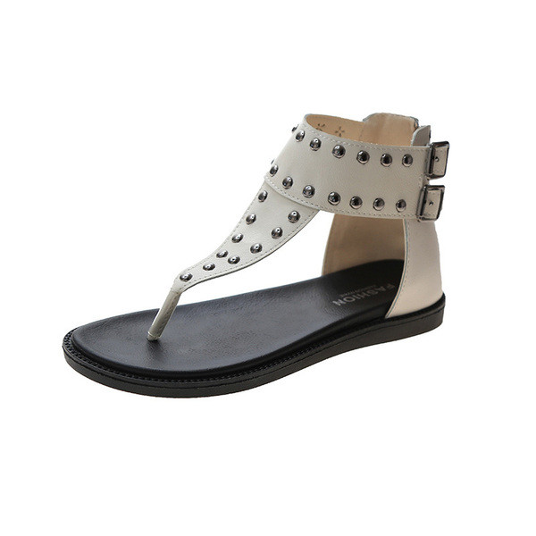 Moodsad naiste sandaalid nahast rihma ja lameda tallaga