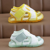 Sandale pentru copii respirabile pentru fete cu plasă și autocolante