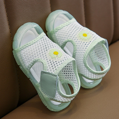 Sandale pentru copii respirabile pentru fete cu plasă și autocolante