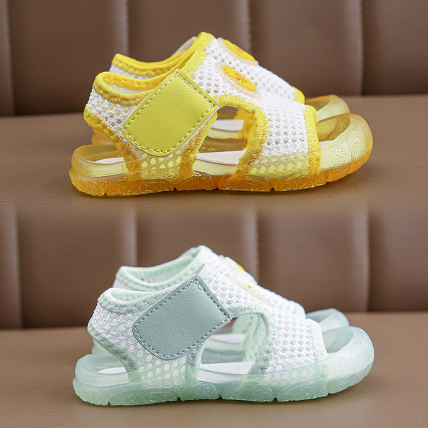 Sandale pentru copii respirabile pentru fete cu plasă și autocolante