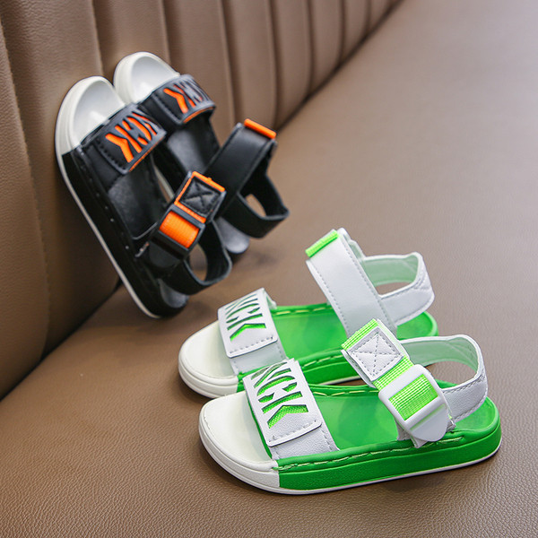 Meitenēm un zēniem piemērotas ikdienas bērnu sandales ar uzrakstu